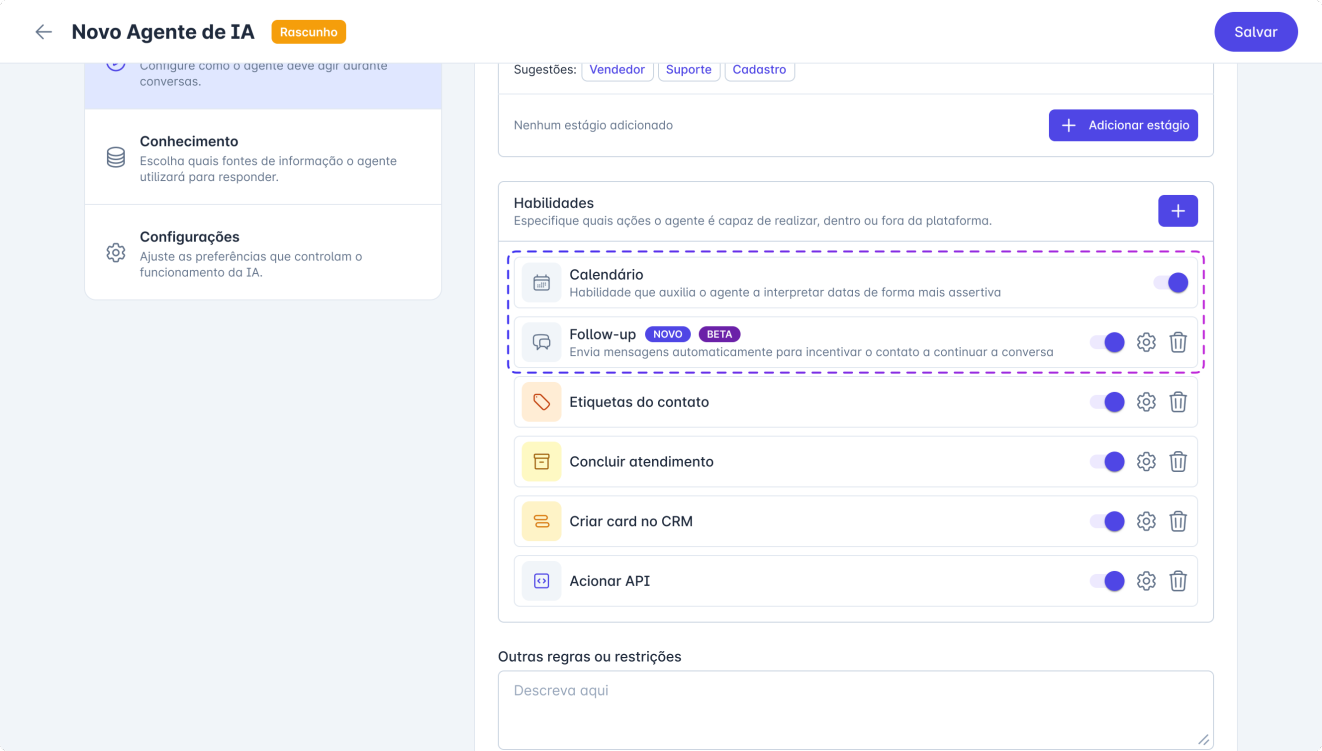 Habilidade de Calendário