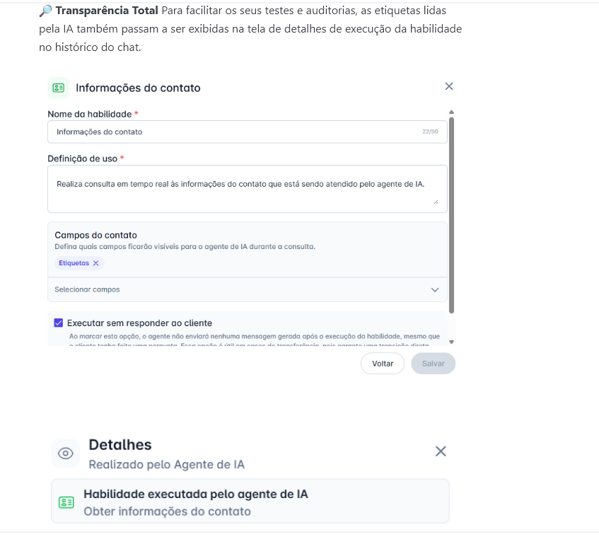Detalhe das Etiquetas