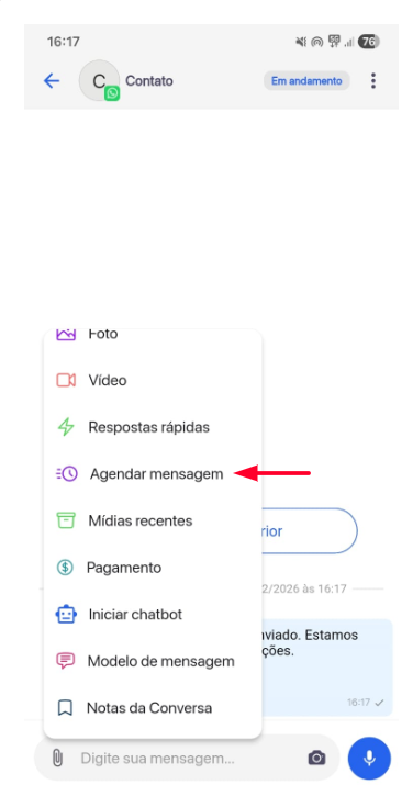 Mensagens Agendadas - Perfil do Contato
