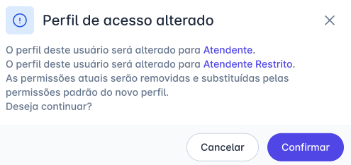 Troca de Perfil