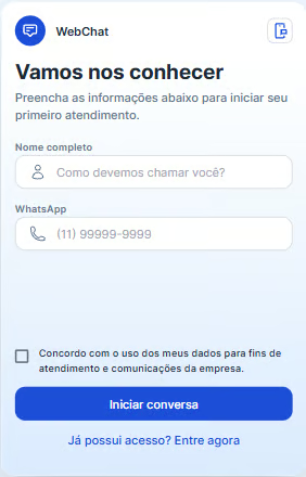 Formulário de identificação Vamos nos conhecer