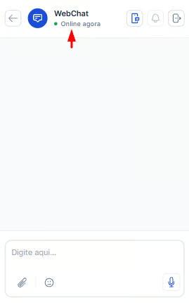 Status de disponibilidade e barra de digitação do WebChat