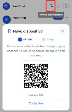 Abrir em outro dispositivo no WebChat