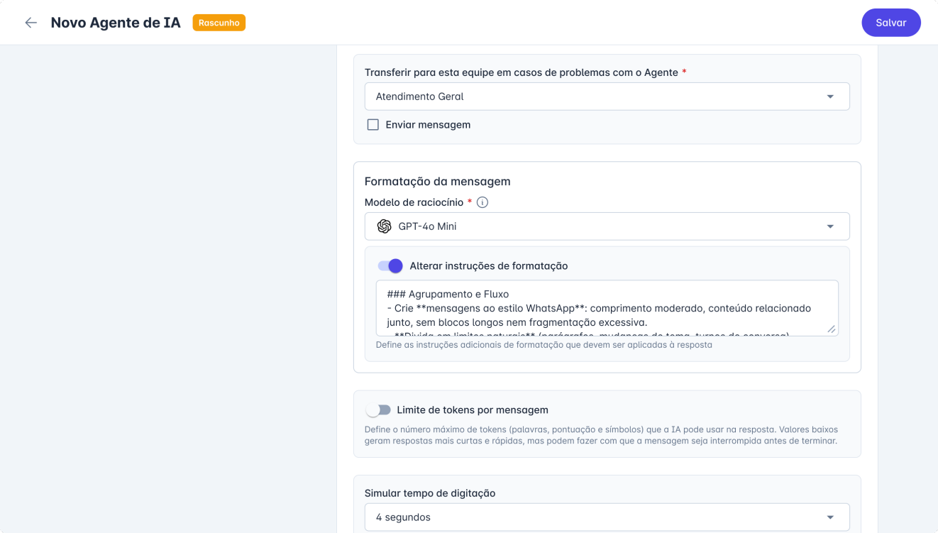 Instruções de Formatação Personalizáveis